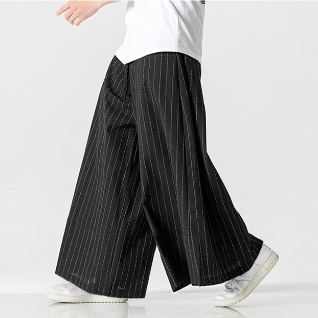 【Tempat Malaysia】CLIFF men Seluar longgar berjalur musim panas kasual dan serba boleh striped baggy pants