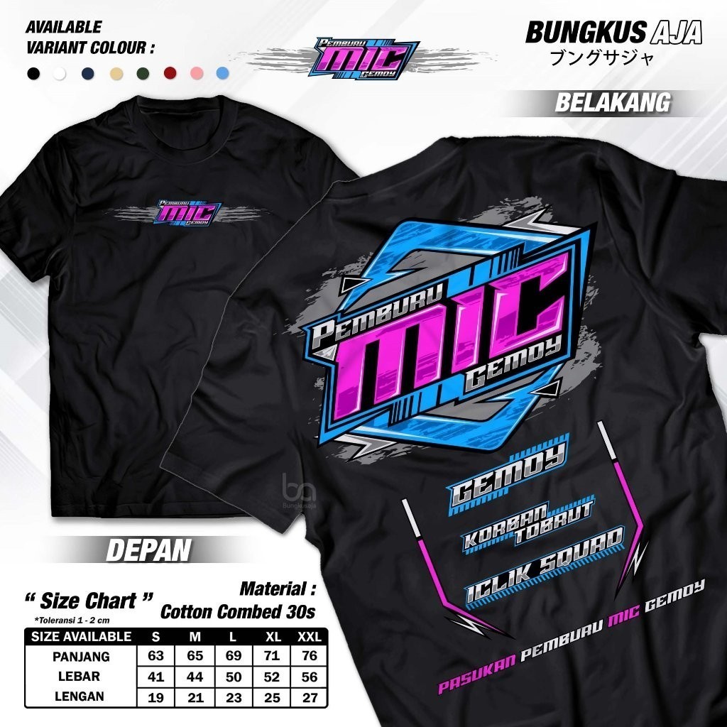 T-ShirtKaos Pemburu Mic Gemoy Iclik Squad Korban Tobrut - Baju Kata Kata Keren Nyindir Cewek 18+ Cotton 30s Bungkusaja A