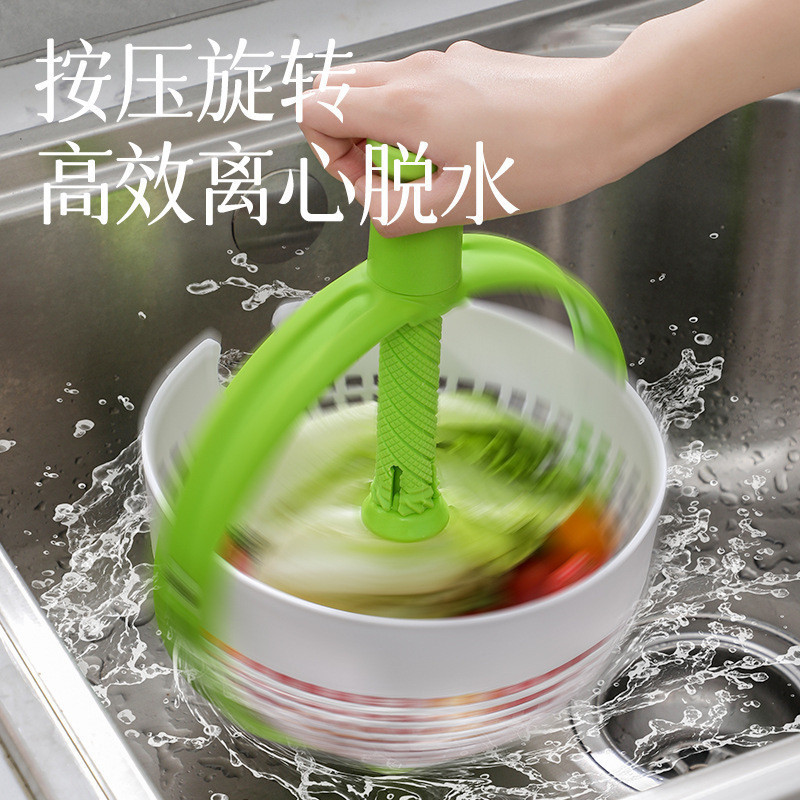 Kitchen Vegetable Basin Creative Drain Basket Vegetable and Fruit Dehydrator Water Device Salad0725Centrifugal Force Salad Spinner Rotation