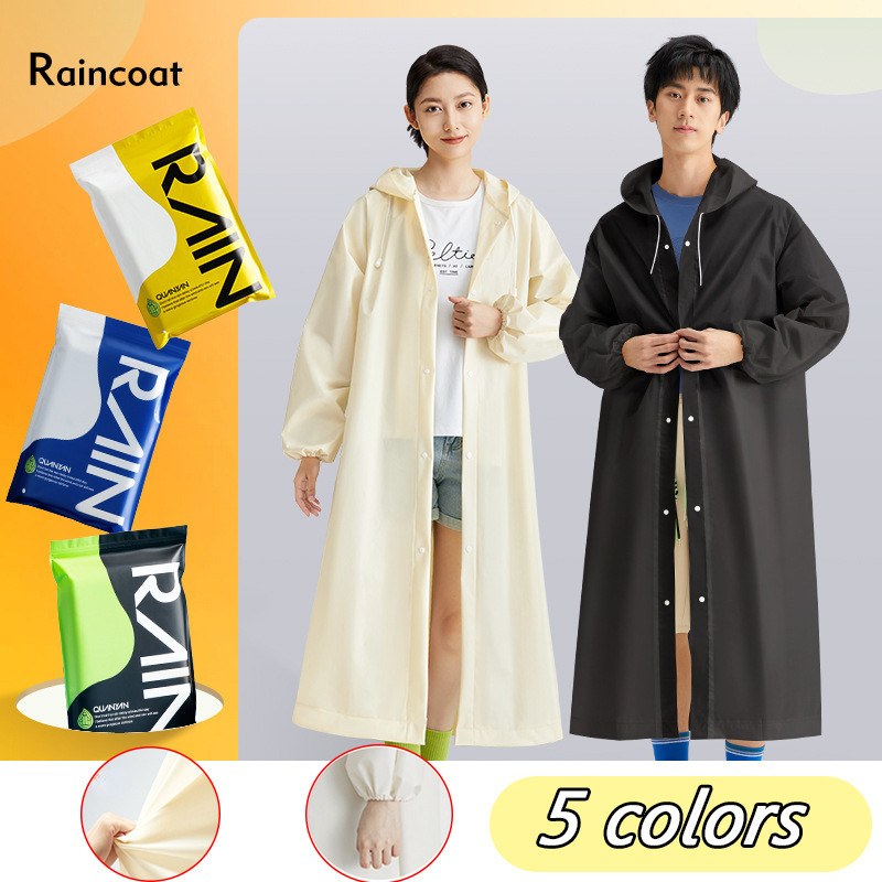 Adult Rain Coat Foldable Waterproof Thick EVA Unisex Outdoor Travel Rainwear Hoodie Poncho Rainsuit Baju Hujan Dewasa 雨衣