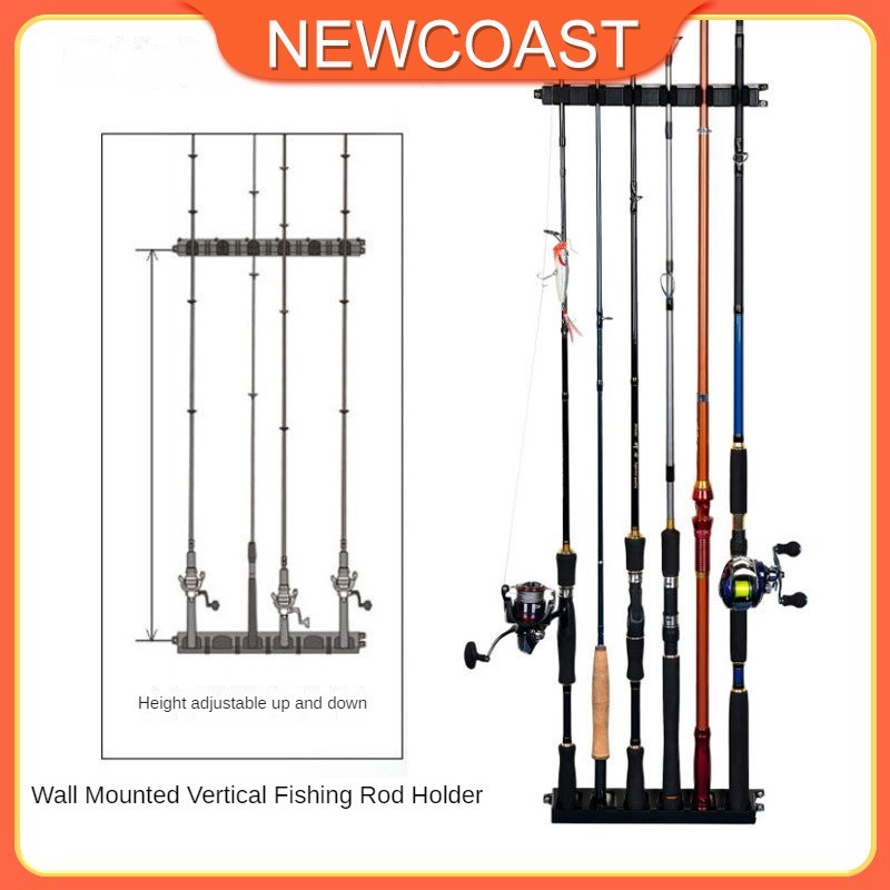 Fishing Rod Stand 6 Slot Display Vertical Horizontal Bracket Plastic Bracket Fixed Frame Spinning Casting Bc Rod Collection Rack Fishing Gear Accessories