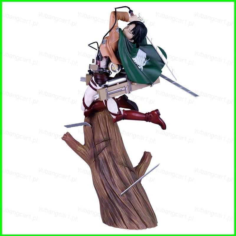 YB1 Attack On Titan Action Figure Levi Troop Commander tree stump Swing a knife Model Dolls ToyCollection Ornament