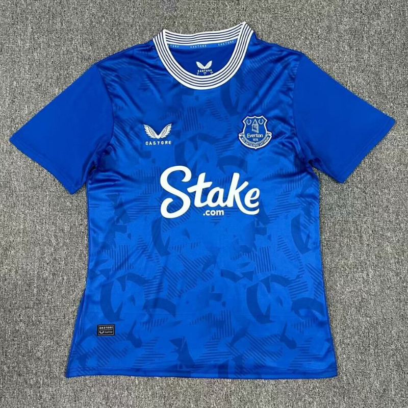 24-25 Everton Home Club Shirt S-XXL Men's Soccer Short Sleeve Jersey Quick Dry Sports Top AAA