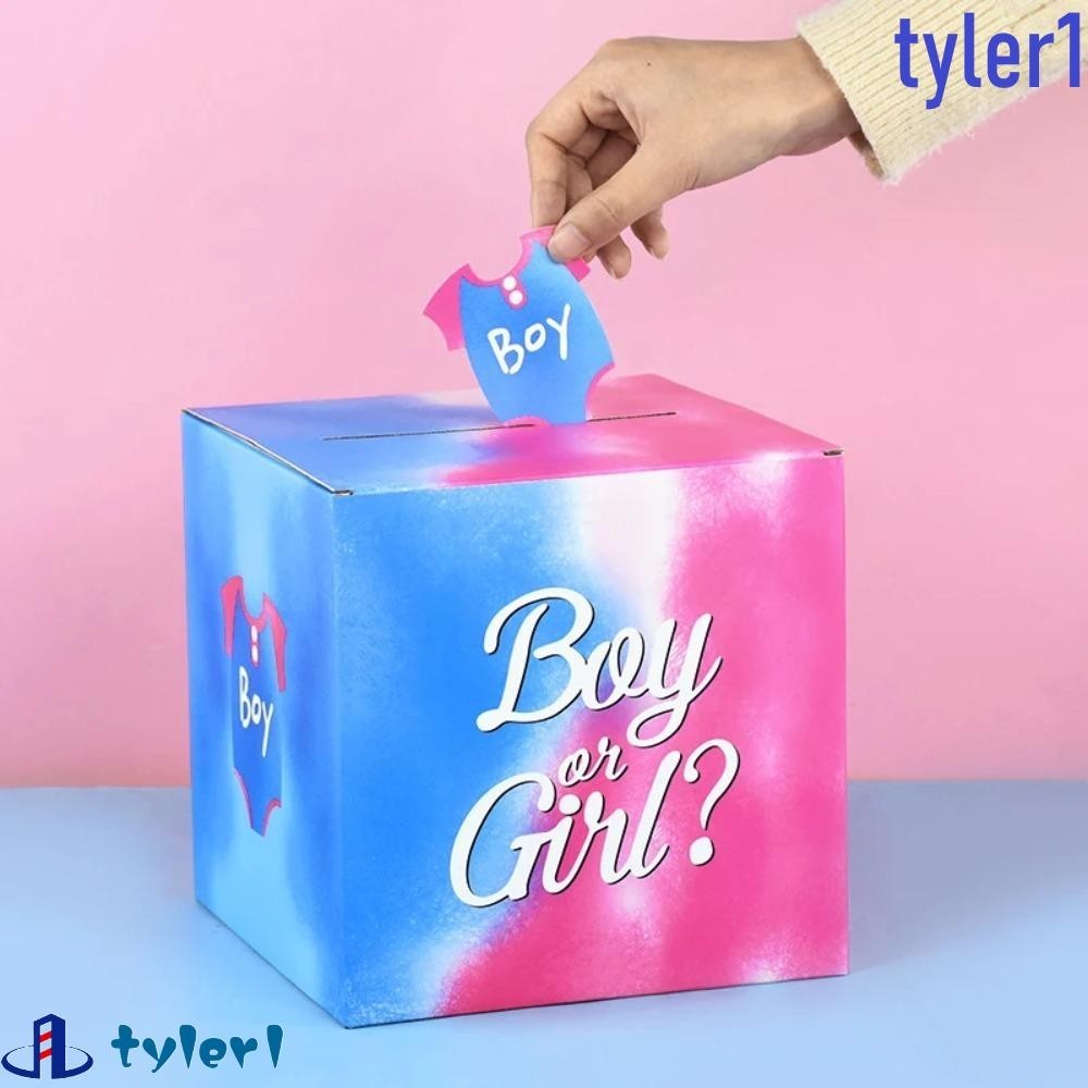 TYLER1 Boy or Girl Games Box, Elegant Blessing Baby Gender Reveal Voting Box, Party Supplies Cardboard DIY Crafts with Cards Voting Card Box Birthday Party