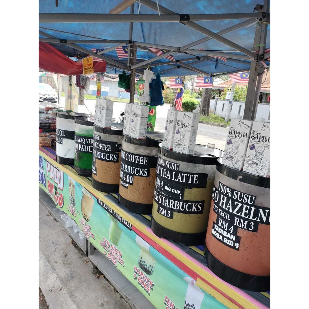 Sticker Bajet Nama Air Balang Coffee Vanilla Blue Teh Ais Coklat Tembikai