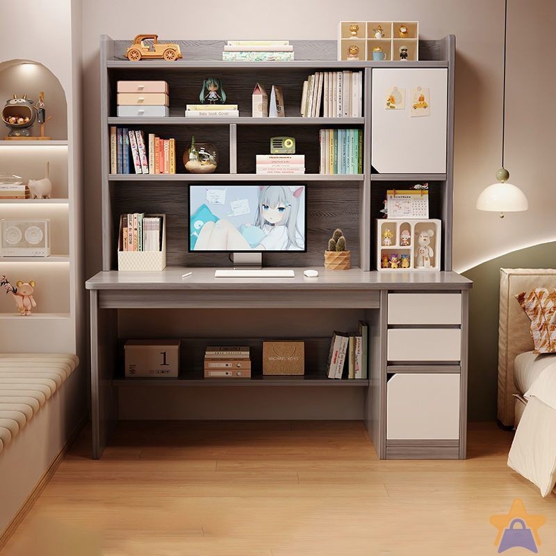 Meja belajar student study table with bookshelf bedroom desk computer table children study table 學習桌