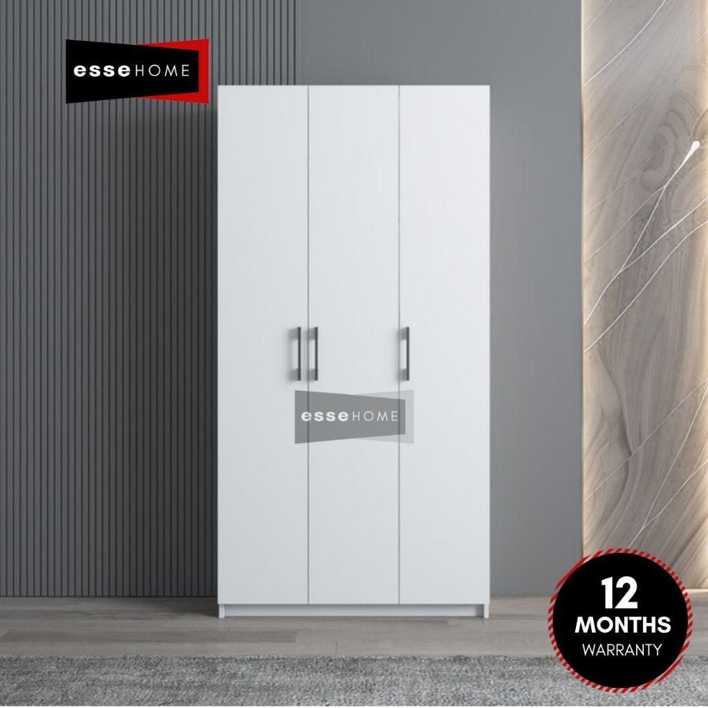 [178CM] EsseHome 3 Door Wardrobe Cupboard Storage Cabinet Almari Baju