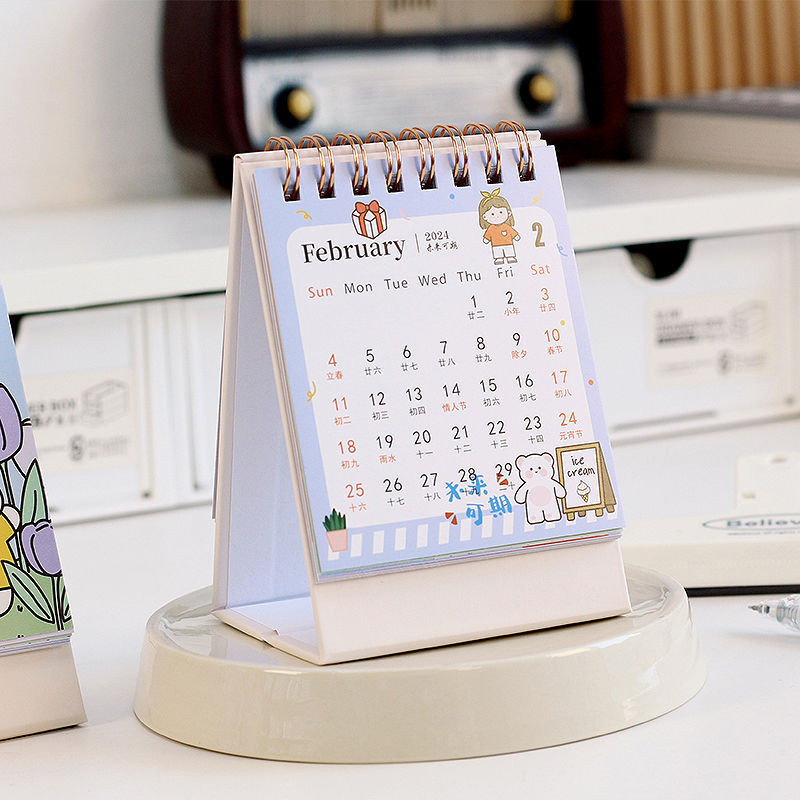 {Lilyshark} New Product 2025 Simple Desktop ins Mini Small Desk Calendar Learning Self-discipline Cute High-value Desktop Calendar Memo Creative