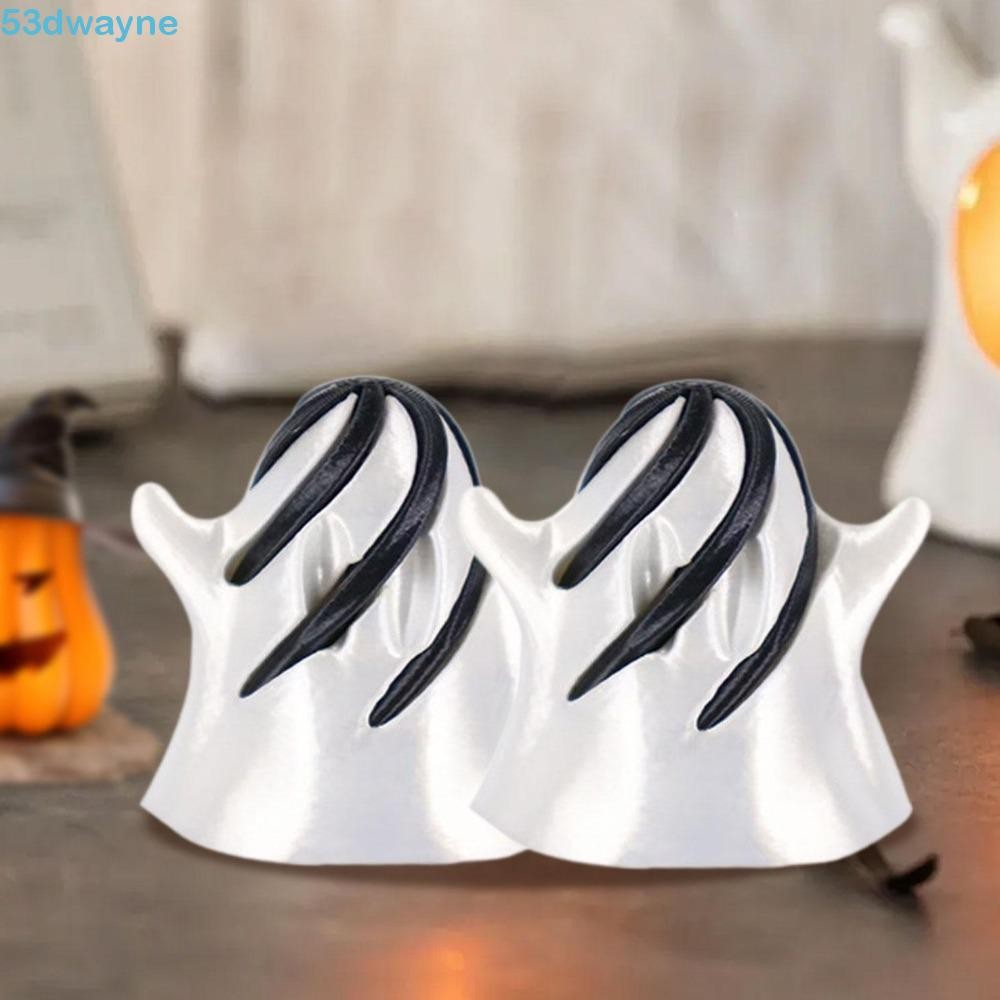 DWAYNE 2Pcs 3D Printed Ghost Fingertip Toy, Decorative Vortex Thread Halloween Ghost Figurine Toy, Passthrough Sculpture Ornaments Helix Nut Helix Screw Toy Home Office