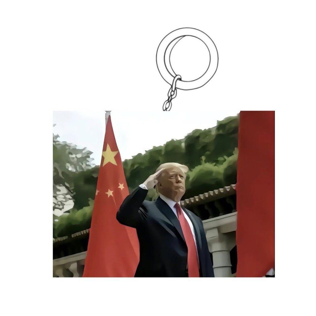 #搞笑特朗普周边亚克力钥匙扣摇摇乐挂件桌面摆件简约,, Funny Trump Merchandise Acrylic Keychain Shake Pendant Desktop Decoration Simple 9.13