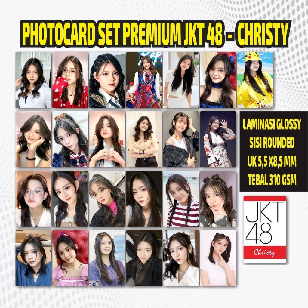 New JKT48 Collectible Idol > CHRISTY (25PCS) - PHOTOCARD Contents 25PCS Super Glossy Quality