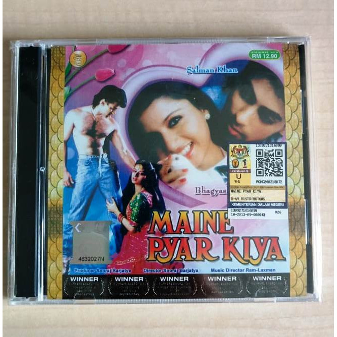 Maine Pyar Kiya Bollywood Hindi Movie Original VCD 1989 Film Salman Khan Bhagyashree (Malay Subtitle)