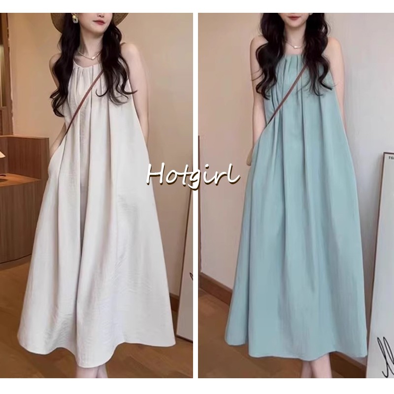 【READY STOCK AT Johor】 Hotgirl⭐Women's seaside vacation sleeveless vest dress