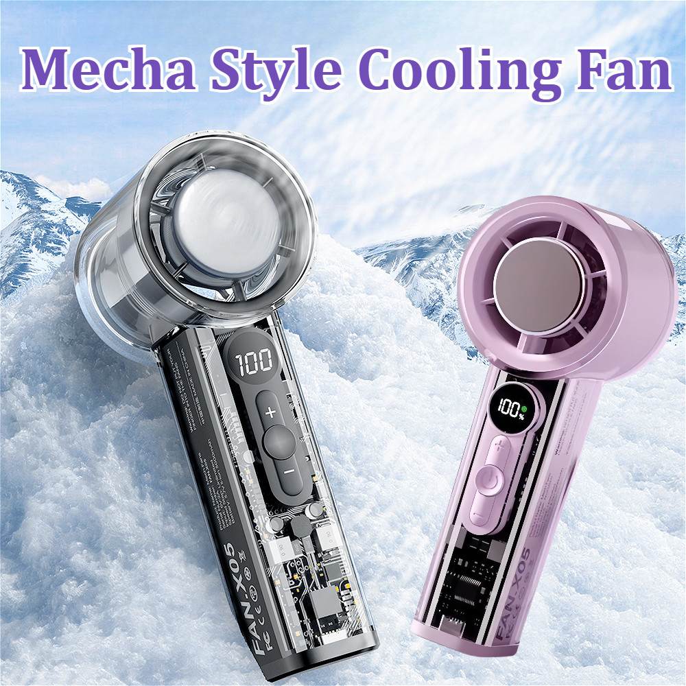 100-Speed Turbo Portable Fan USB Rechargeable Kipas Turbo Mini Mecha Style Outdoor Camping Fan Kipas Mini