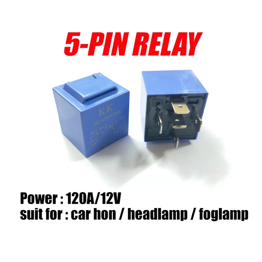 120A 5Pin Relay Headlamp Headlight Motorcycle Spotlight Horn Signal Wire Socket Kit Hardness Kereta