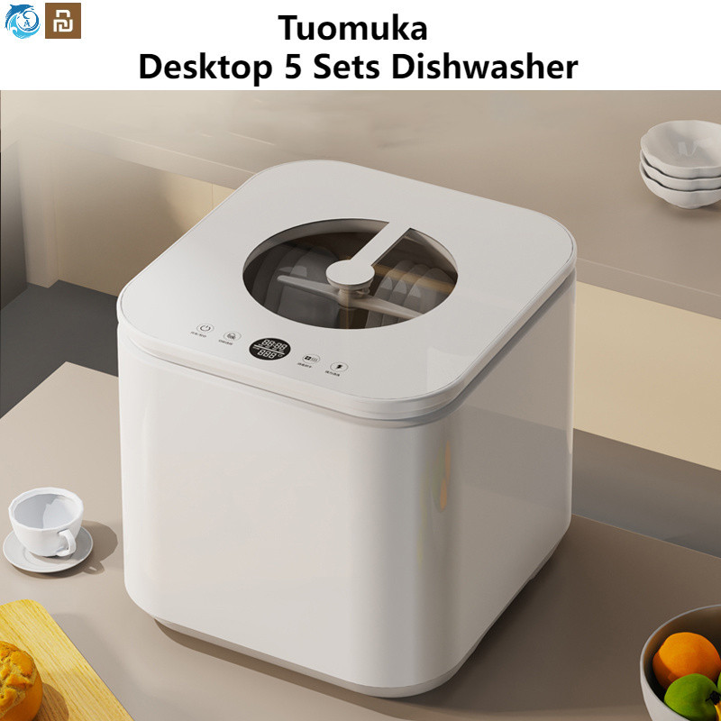 Xiaomi Youpin Tuomuka Desktop 5 Sets Dishwasher Installation-Free Large-Capacity Dishwasher Intelligent Multi-Function Automatic LED Screen Display Small Household Disinfection Sterilization Hot Air