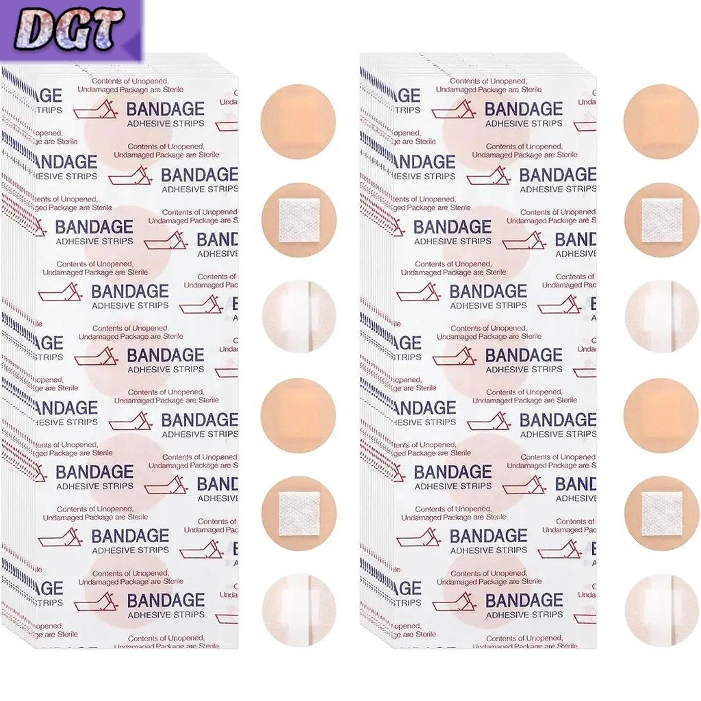 DGT 100pcs Small Wound PE Round Waterproof Band Aid Vaccine Bandage Plaster Sticker Sticker Sticky Bandage Emergency