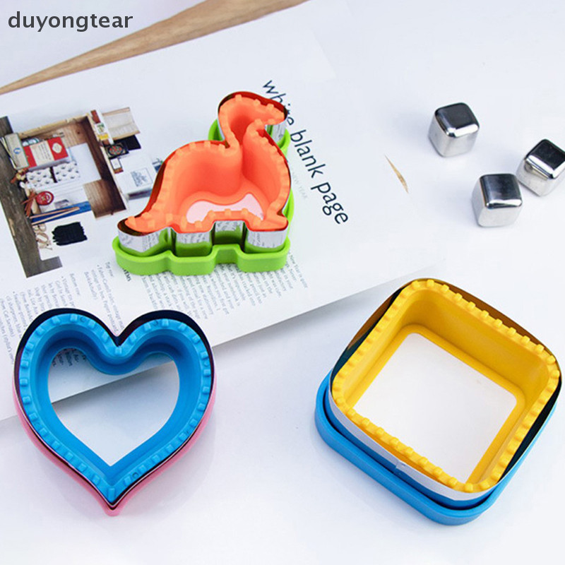 (duyongtear） Stainless Steel Sandwich Cutter and Sealer Set for Kids DIY Food Cookie Maker Mold for Children Sandwich Bread Toast Making Tool new