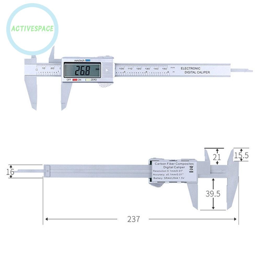 Multi Premium 150mm/6inch LCD Digital Electronic Carbon Fiber Vernier Caliper Gauge Micrometer - Image 3