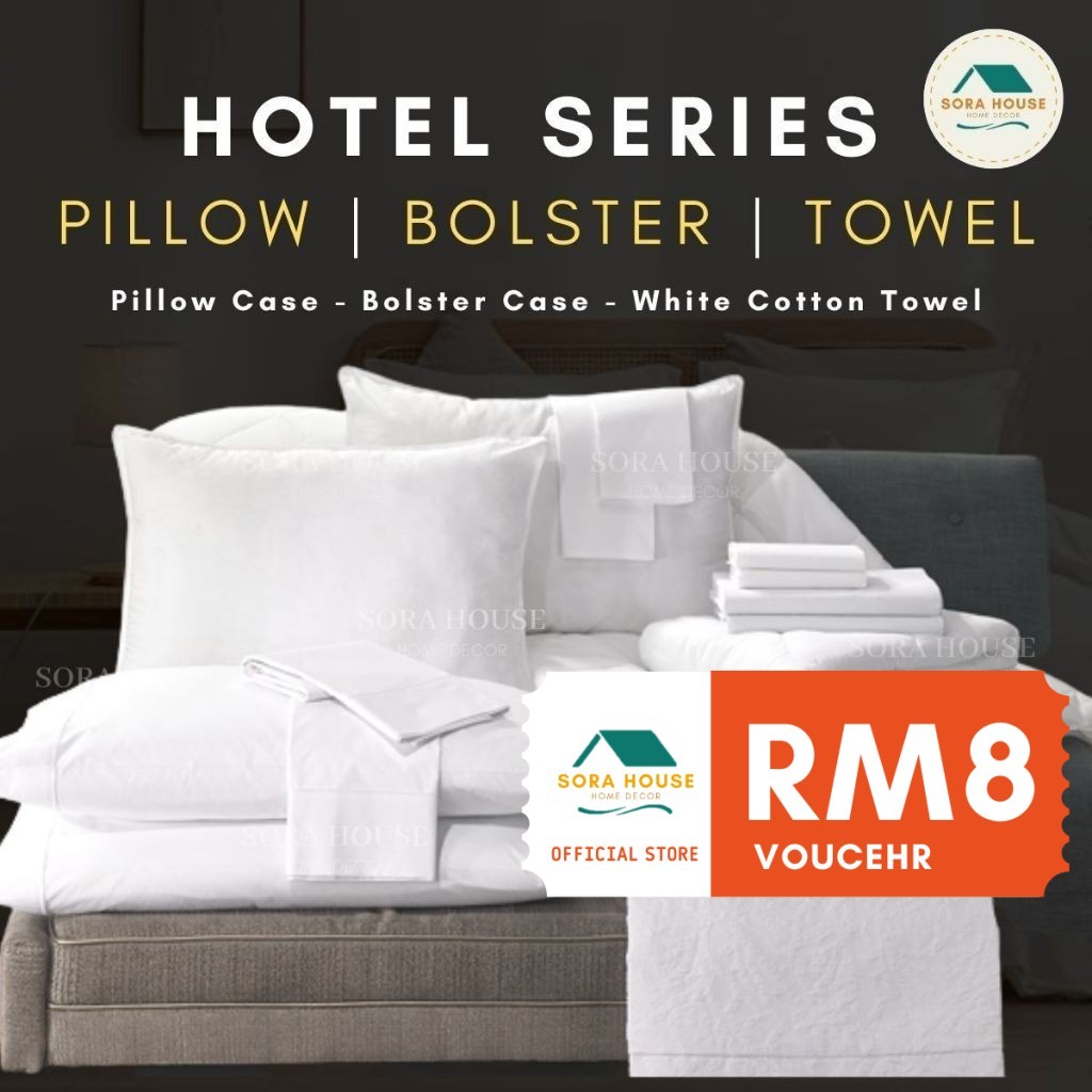 [HOT#2] WHITE HOTEL PILLOW BANTAL PILLOW CASE SARUNG BANTAL BOLSTER BOLSTER CASE STRONG WATER ABSORBENT COTTON TOWEL