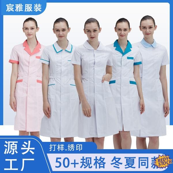 ✨Ready Stock✨ scrub baju scrub medical Medical aesthetic plastic surgeon long overalls Summer thin short-sleeved dental pharmacy doctor uniform Pharmacy overalls