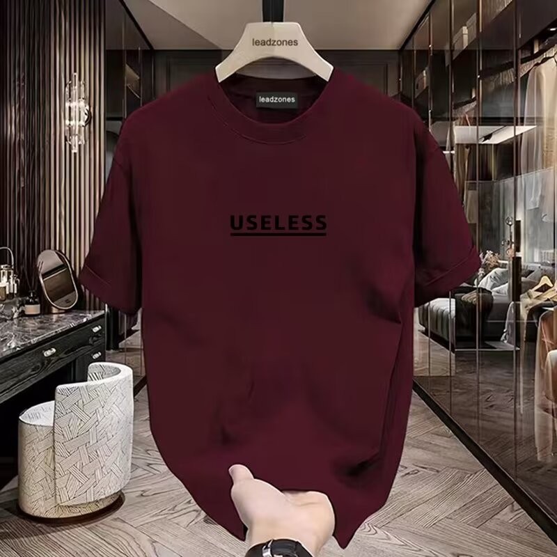 New Men's Summer Short SleeveTT-shirt Korean Style Trendy Simplicity Men's round Neck Half Sleeve Top Hong Kong Style Loose Casual Fashion Brand T-shirt