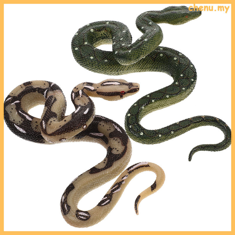 2 Pcs Animals Kids Toys Python Model Snake Sculpture Remote Control Plastic Fake Figurines Realistic Models Child chenu