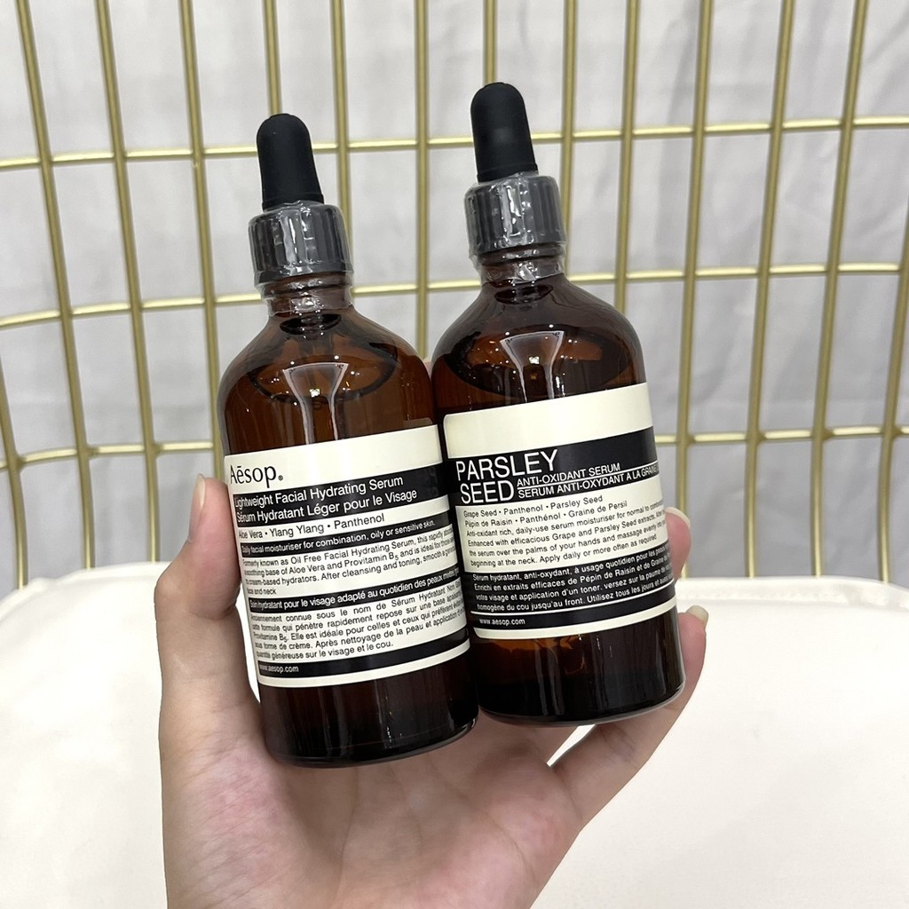 P 42.Aesop aesop Essence 100ml Counter Quality❗2 ⃣ ⃣ Styles With Oil~Without Oil Bottle Body Double Labels on the Back❗Parsley Antioxidant & Oil-Free Moisturizing✨Aesop aesop Essence, Red Transparent Whole Beauty Circle, Easy to Use to Fly Up Open This Bo