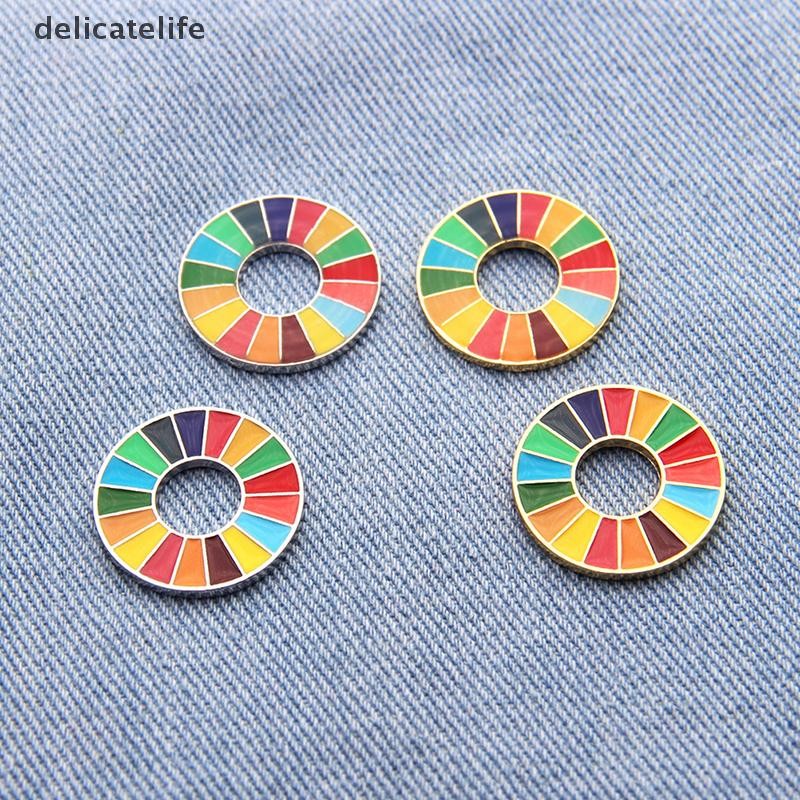 delicatelife Enamal 17 Colors Sustainable Development Goals Brooch United Nations SDGs Pin