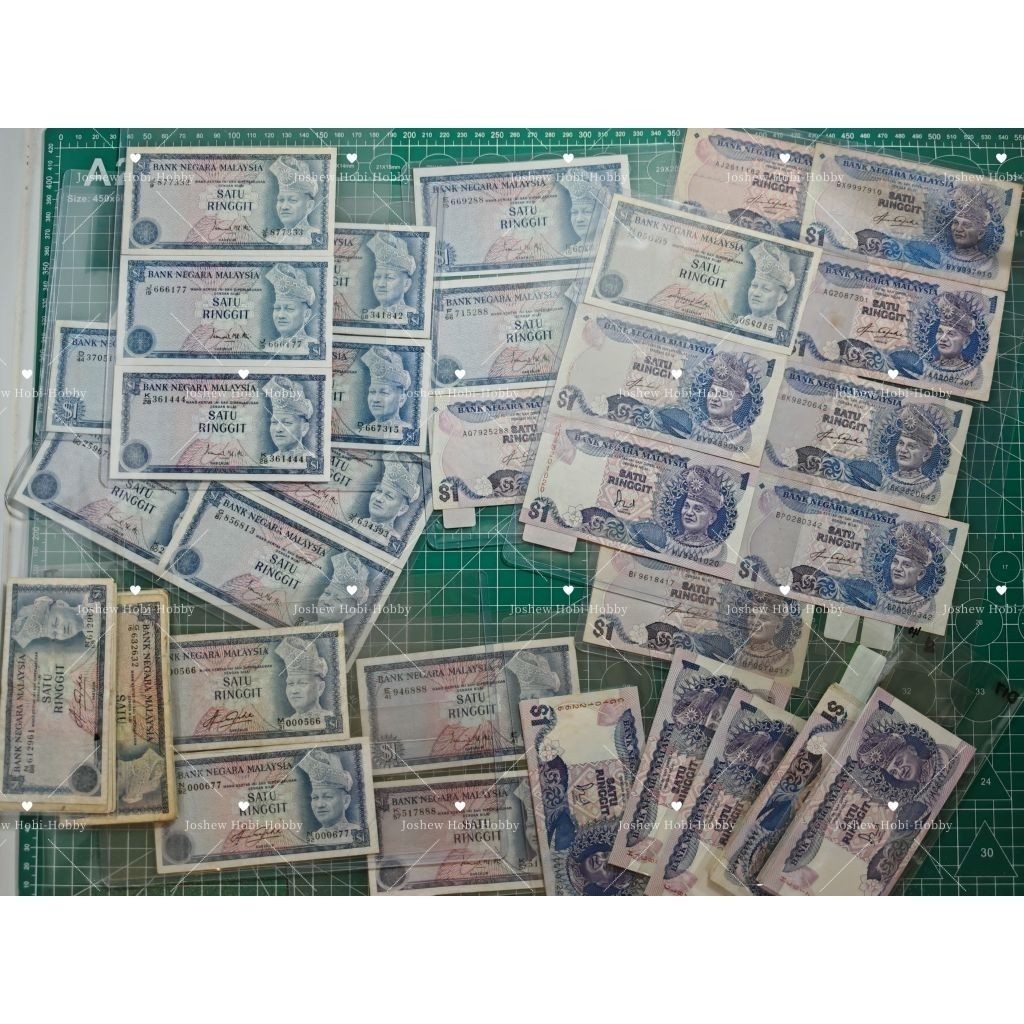 All Series $1 Siri 1 - Siri 15 Fancy, Nice Number - rm1 MALAYSIA duit lama Koleksi-Commemorative Notes satu Ringgit