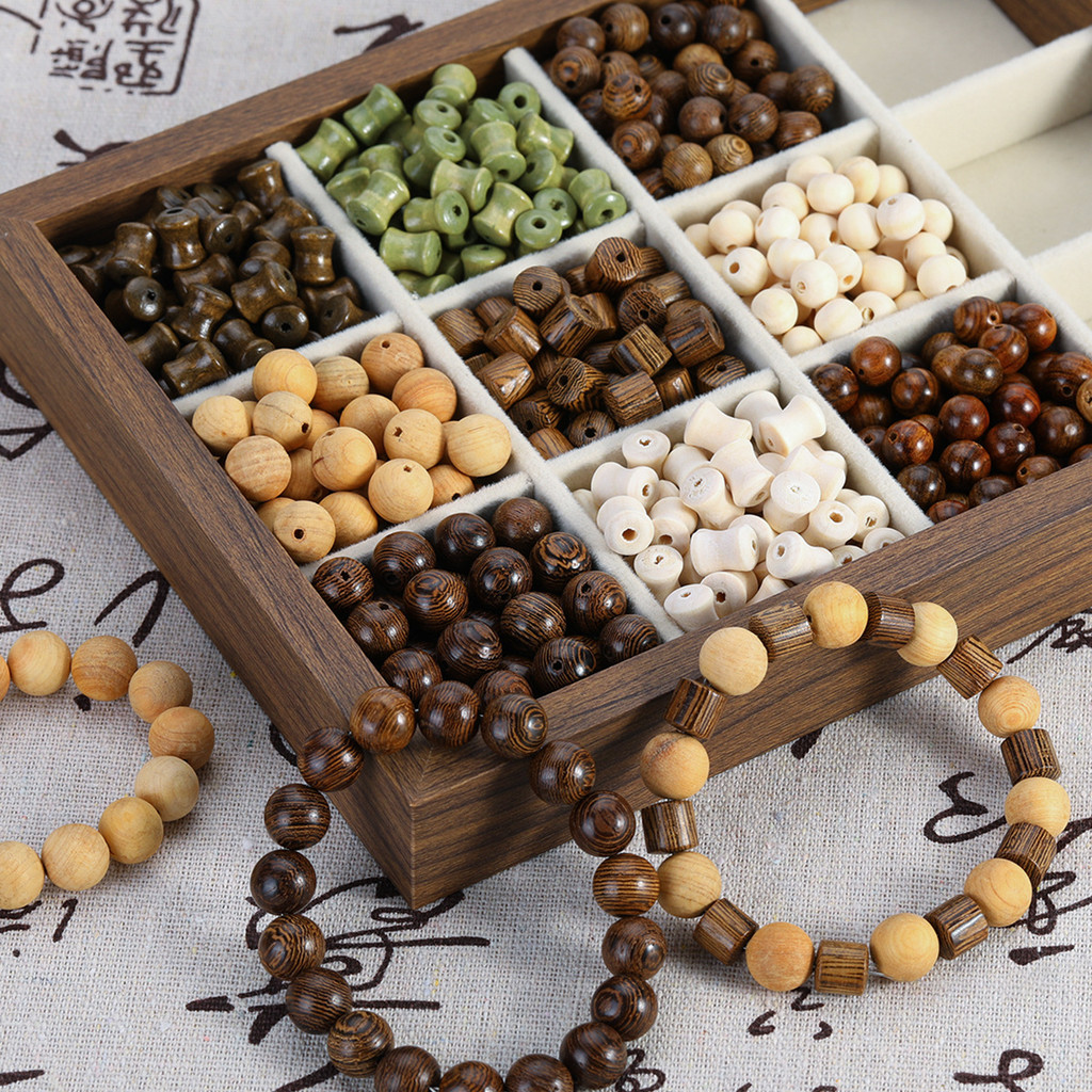 50pcs of textured wooden bead bamboo bead handmade DIY bracelet necklace accessories