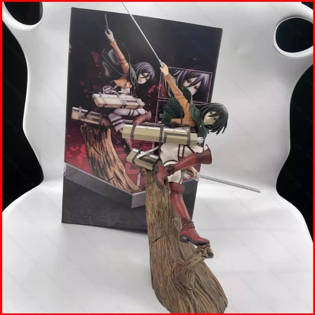 YS Attack On Titan Action Figure Levi Troop Commander tree stump Swing a knife Model Dolls ToyCollection Ornament