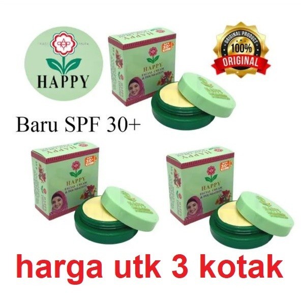 Happy Facial Cream Sunblock Spf30+ PA++ 3.5g 3 kotak