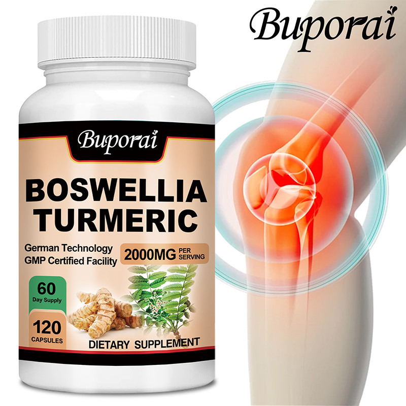 Turmeric Supplement with Boswellia Extract - Boswellia Turmeric (Curcumin) 2000 mg Blend - Joint Support Formula with Black Pepper