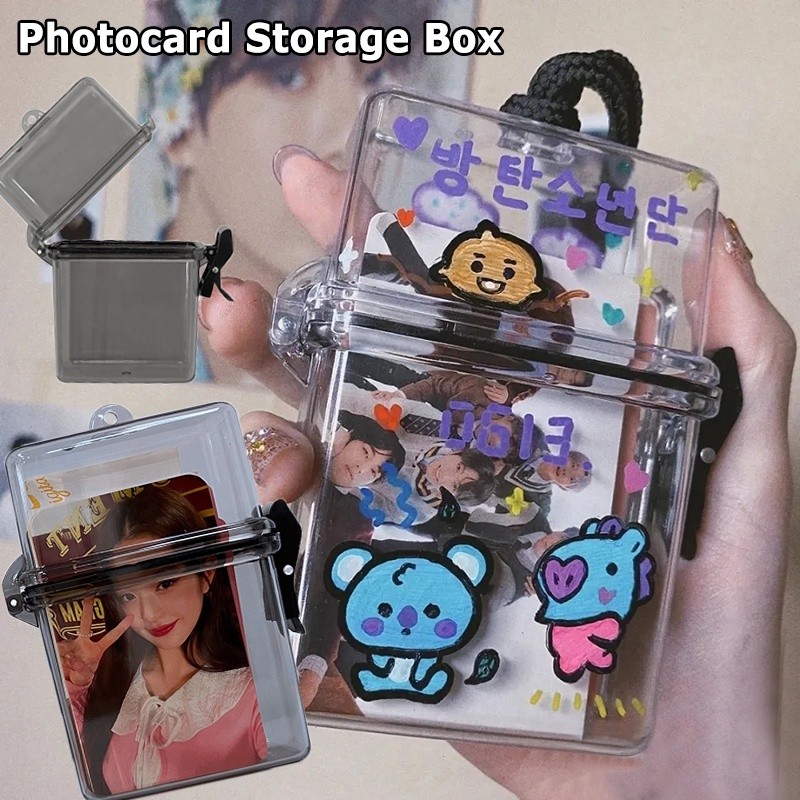 Mini Card Box Idol Photocards Case Photos Collect Holder Organizer Classification Box Photo Album