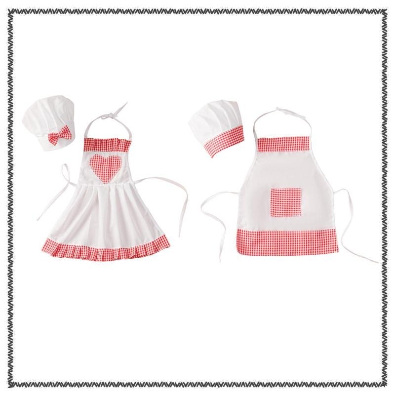 [MCA] Baby Photo Props Chef Apron and Hat Uniform for Photography Baking Painting