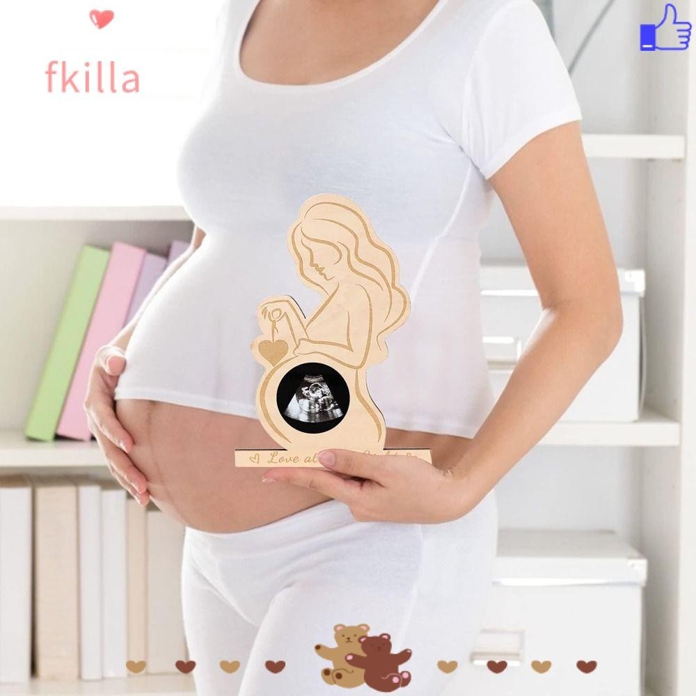 FKILLA1 Baby Ultrasound Photo Frame, Home Decoration Pregnancy Gift Sonogram Picture Frame, Special Design Baby Announcement Wooden Pregnant Mother Souvenir Moms Dady