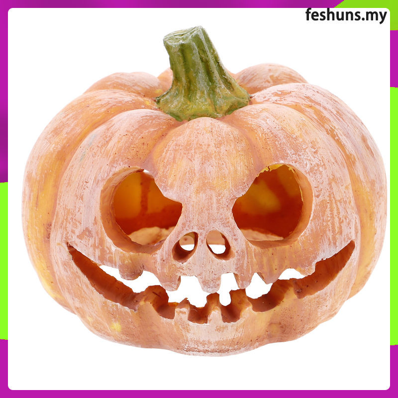 Pumpkin Aquarium Decor Artificial Pumpkins Betta Fish Hideout Tank House Hobbit Tanktops Sponge Decoration Sculpture Animal Hideaway feshuns