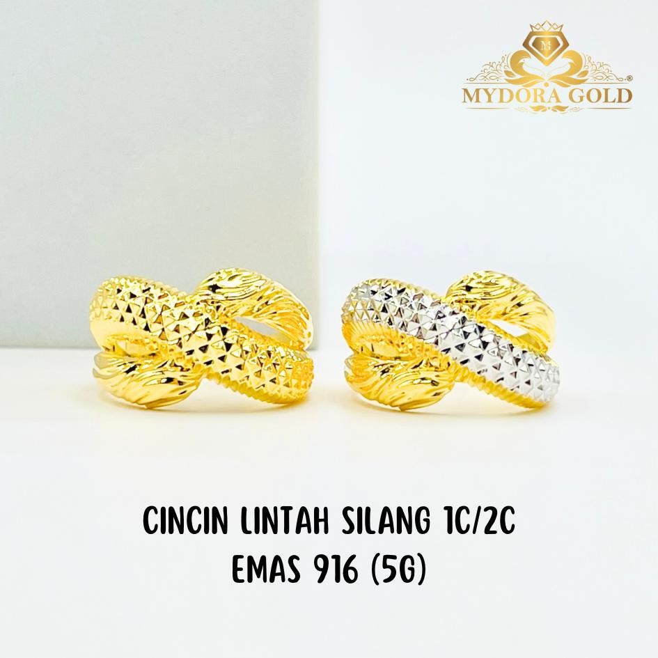 MYDORA Cincin Lintah Silang 1C/2C (5G) l EMAS 916/22K