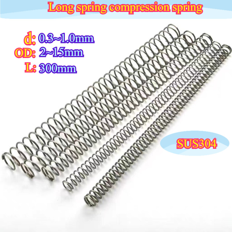 Long spring 304 stainless steel spring compression spring pressure return 300 long
