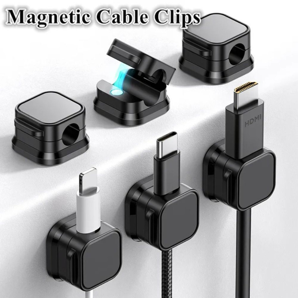 NIGHTSTAND 3-PCS MAGNETIC CLIP ON CORD PROTECTOR ADHESIVE WALL STICKER CABLE ORGANIZER FOR KITCHEN HOME