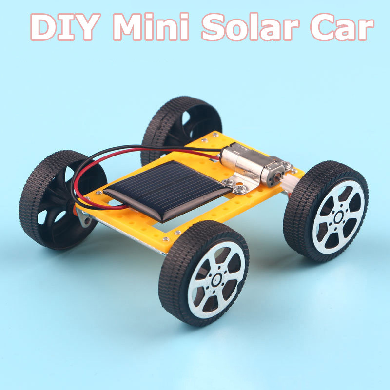Mini Solar Powered Toy DIY Car Kit Children Car Kit Assembly Model Educational Gadget DIY Gadget Set Kids Gift Toy