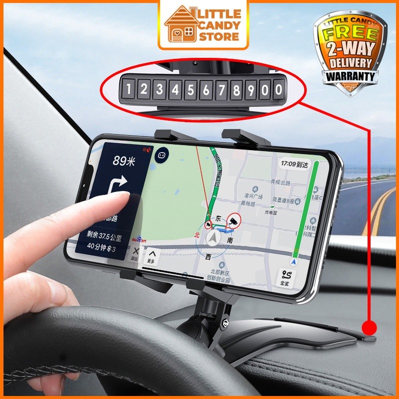 360 Multi Rotating Car Phone Holder Dashboard Phone Holder Multi Function GPS DVR Camera Bracket Pemegang Telefon Kereta