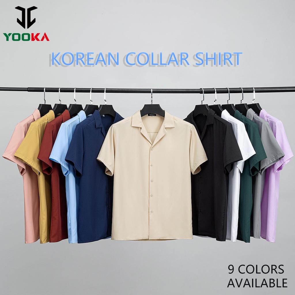 YOOKA Shirt Men Kemeja Lelaki Korean style Fashion Polo Shirt Plain Shirt Short Sleeved Shirt Men Top