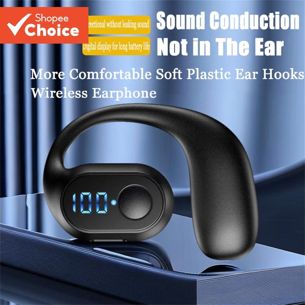 Wireless Bluetooth 5.3 Earphone Single Ear Earplugs Ultra Long Battery Life Business Sports Headphones Earbuds With Microphone
