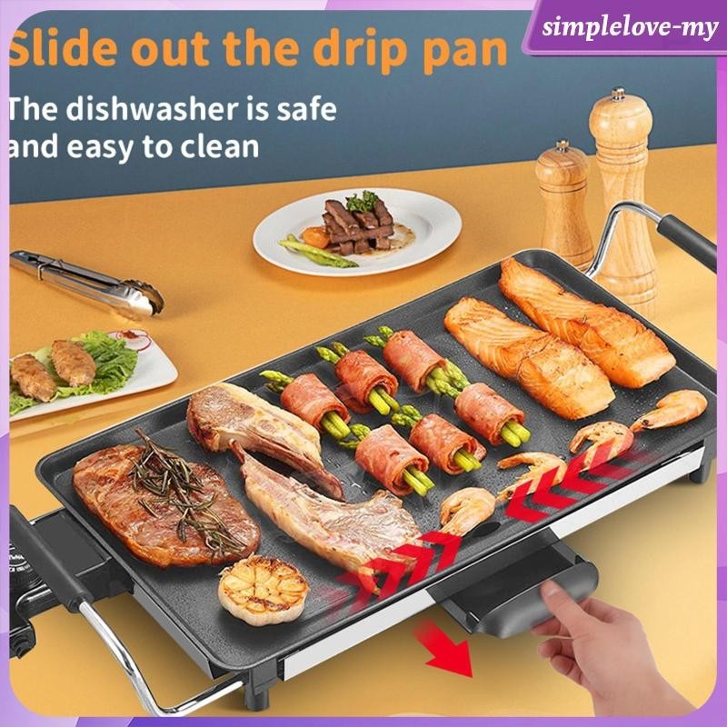 [SimpleloveMY] Electric Griddle Adjustable Temperature Barbecue BBQ Household Grill Griddle