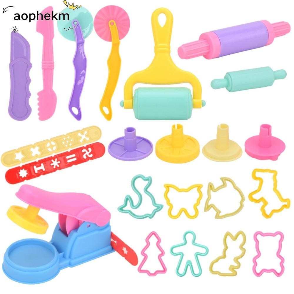 AOPHEKM Plasticine Mold, DIY Plastic Modeling Clay Accessories, Creative Educational Toys Animal Shape Noodle Maker Play Dough Tool Kit Kids