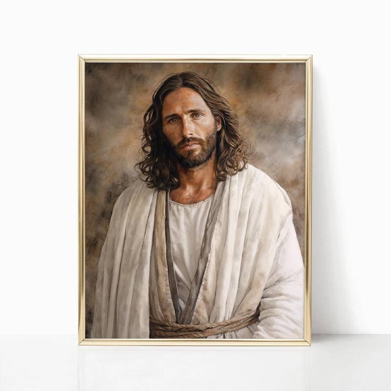 The No Framed Divine Warmth and Holy Charm of Jesus Poster Christian Nursery Canvas Wall Art Print Home Decor