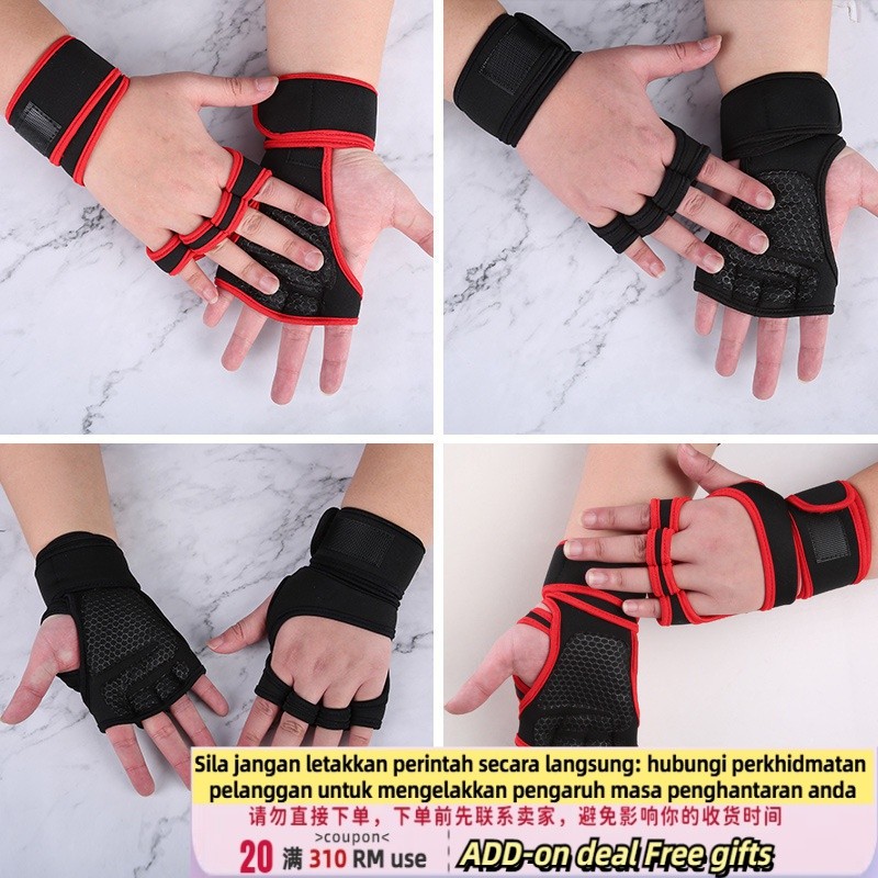 Get gifts/AT& Factory Supplier Half-Finger Fitness Gloves Men's and Women's Mechanical Weightlifting Barbell Wrist Guard