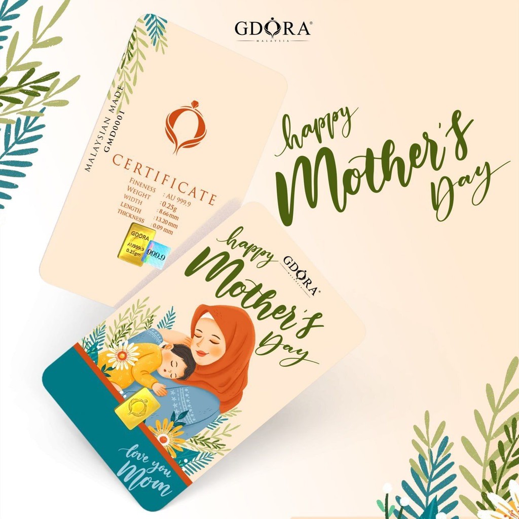 GDORA Gold Bar 0.25gram Mothers Day_Cuddling 999.9